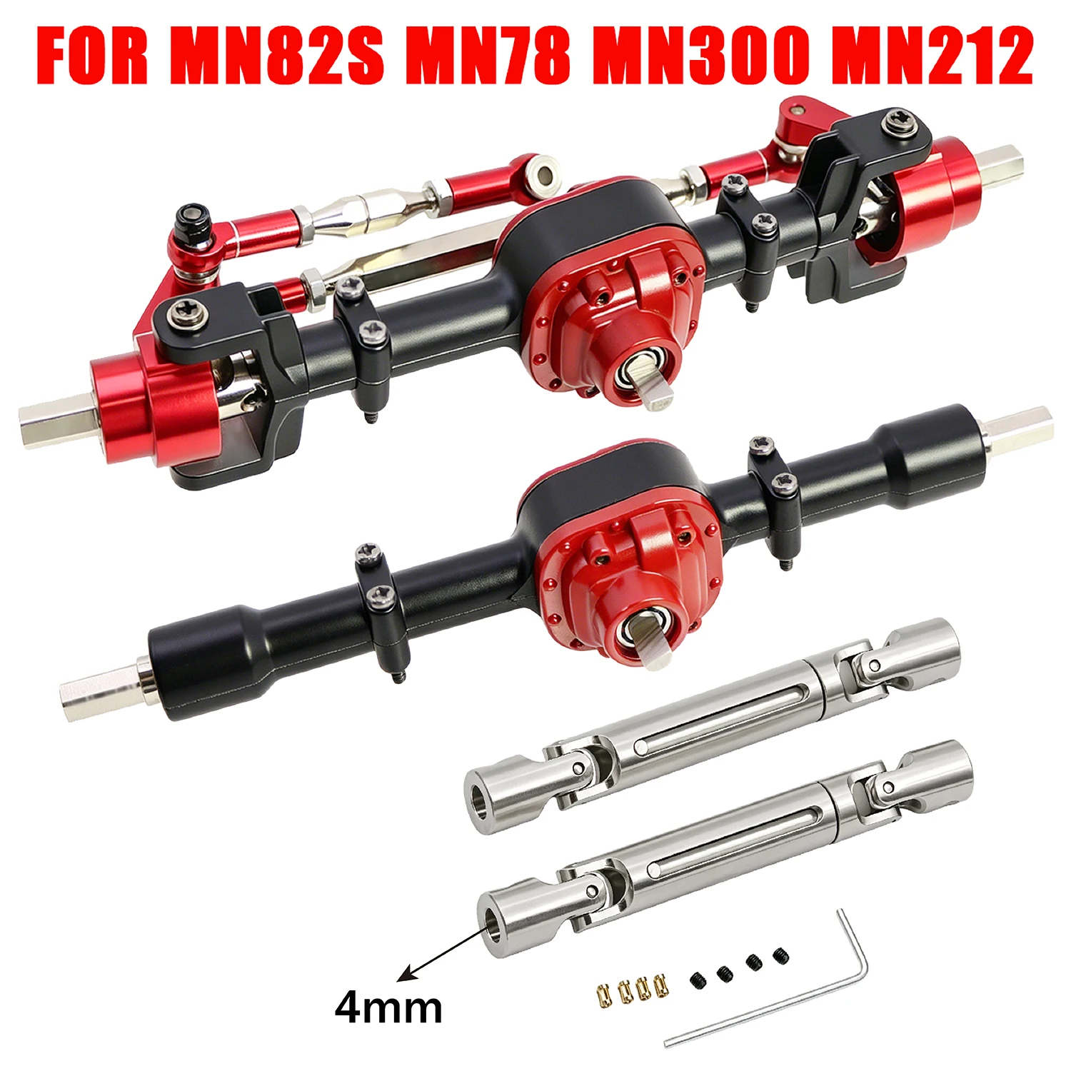 Ponts RC en métal et arbre de transmission 4 mm — MN99s V2, MN82S, MN78, MN300 et MN212 – Image 11
