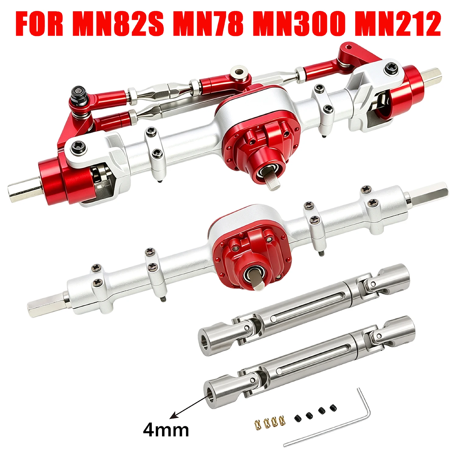 Ponts RC en métal et arbre de transmission 4 mm — MN99s V2, MN82S, MN78, MN300 et MN212 – Image 12